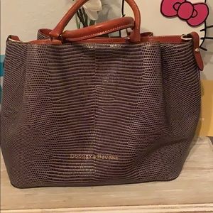 Dooney and Bourke leather imprinted satchel